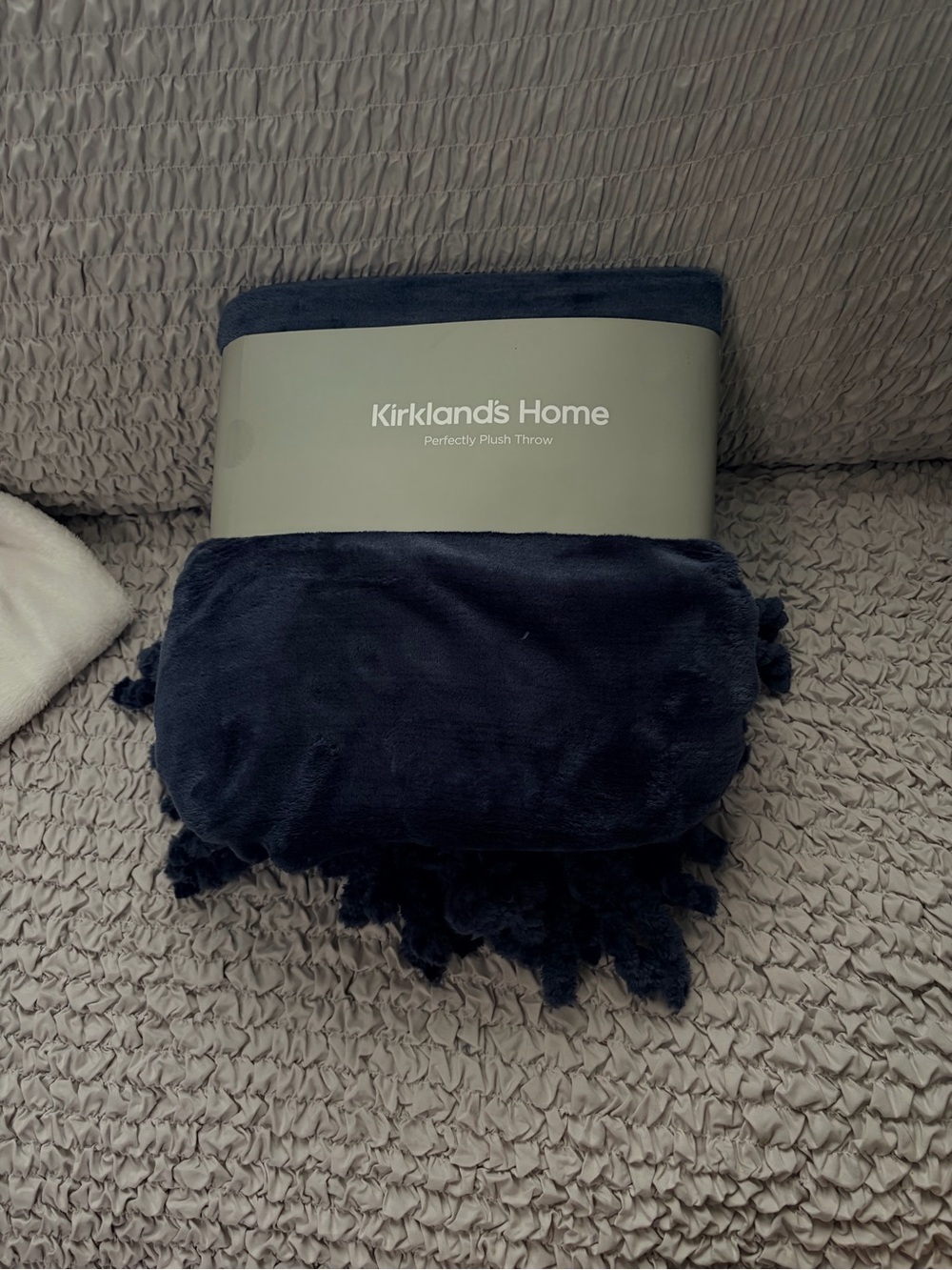 Kirklands Home Plush Throw Blanket in Deep Navy
